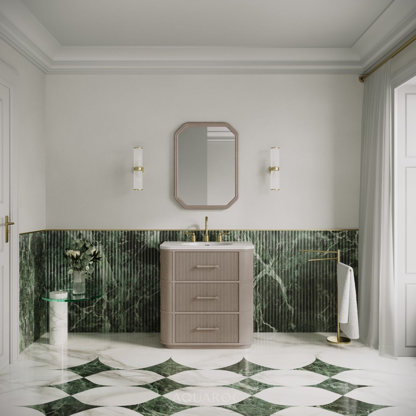Savoy Vanity Unit & Stone Basin 800mm Sabbia Grigio
